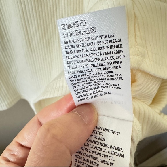 NWT American Eagle Outfitters Collared Winter White Knit Mini Dress Size L - Picture 8 of 8